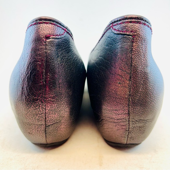 Wolky Black w/Red Metallic Shimmer Valentine Ballernina Wedges, size 40 US 9 - Picture 8 of 11